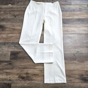 NEW Mainbocher Classic Fit Front Zip Ivory Career Pants Size 6 Minimal Capsule